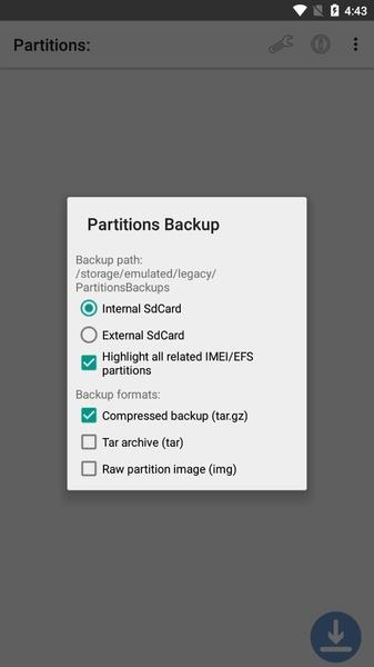 Partitions Backup and Restore Screenshot1