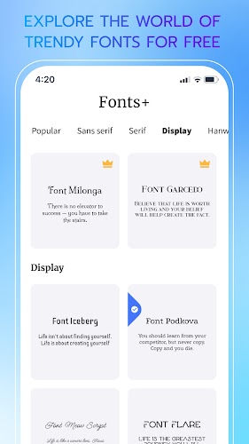 Bàn Phím Phông Chữ - Fonts+ Screenshot2