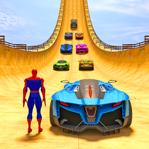 Superhero Car: Mega Ramp Games Screenshot2