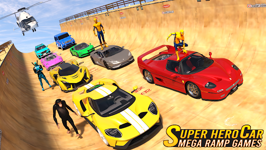 Superhero Car: Mega Ramp Games Screenshot12