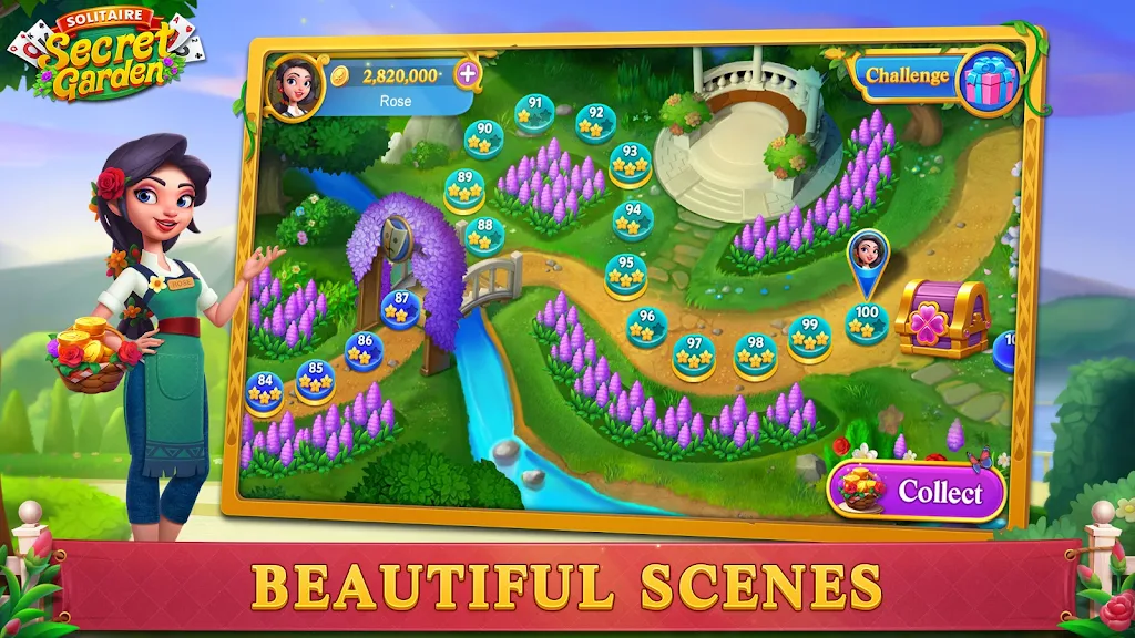 Solitaire-Secret Garden Screenshot1