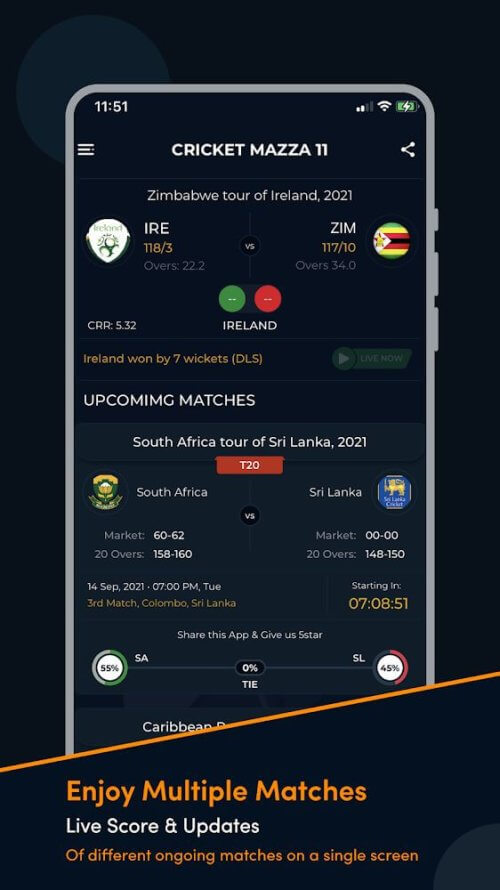 Cricket Mazza 11 Live Line Mod Screenshot3
