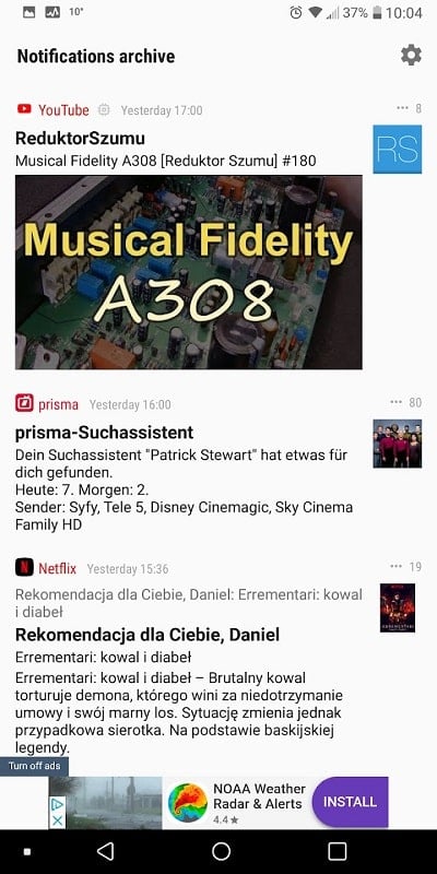 Notifications archive Screenshot4