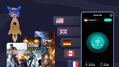 Gamers VPN: Low Ping Gaming Screenshot1