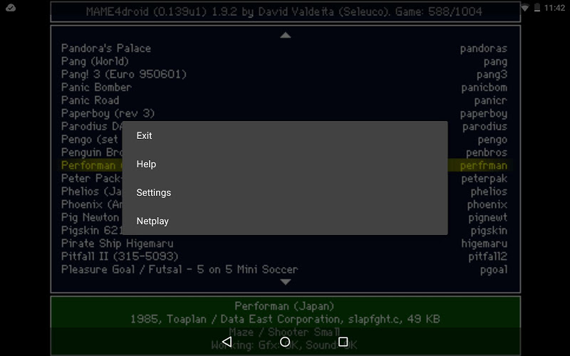 MAME4droid  (0.139u1) Screenshot4