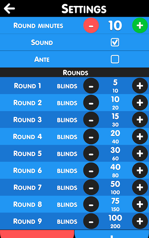 Easy Blinds - Poker Timer Screenshot2