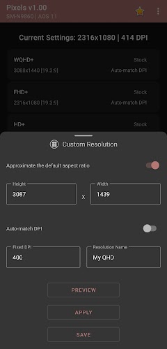Pixels: Resolution+DPI Changer Screenshot4