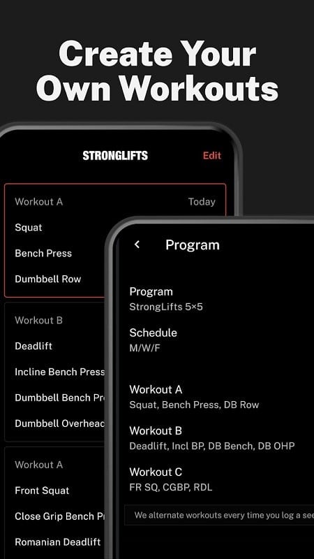 StrongLifts Weight Lifting Log Screenshot2