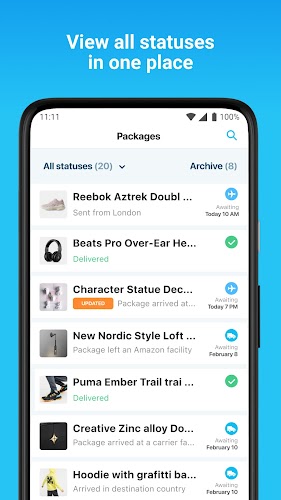 Package Tracker - pkge Mobile Screenshot2