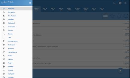 Live Sports TV Listings Guide Screenshot11