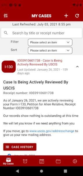 Immigration Case Tracker Screenshot5