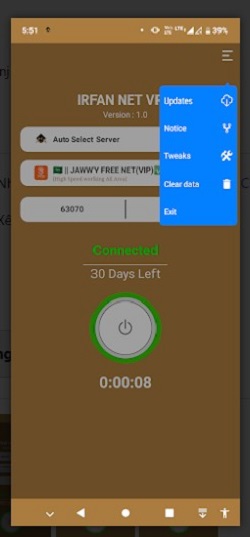 IRFAN NET VPN Screenshot2