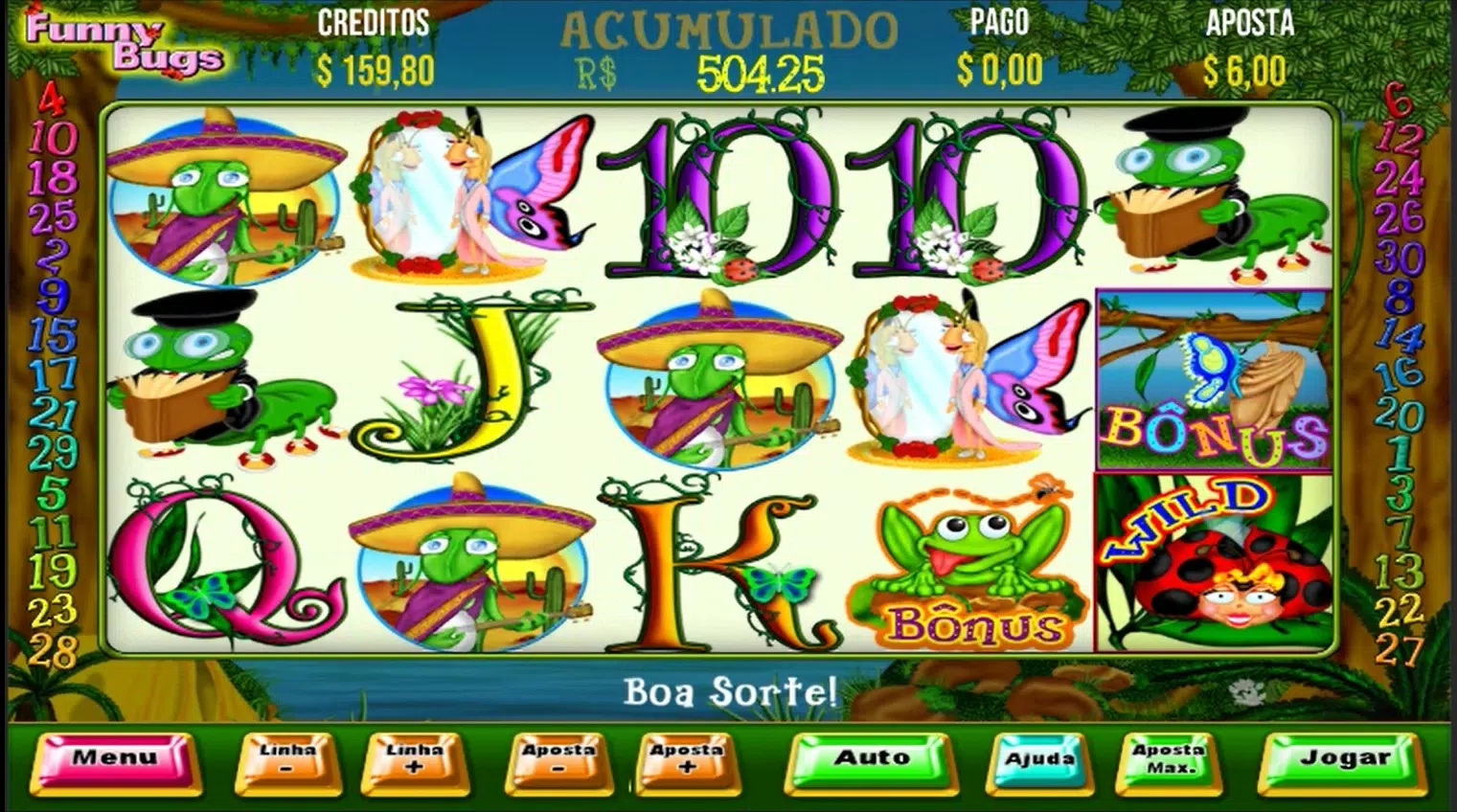 Funny Bugs Video Slot Bingo Screenshot2