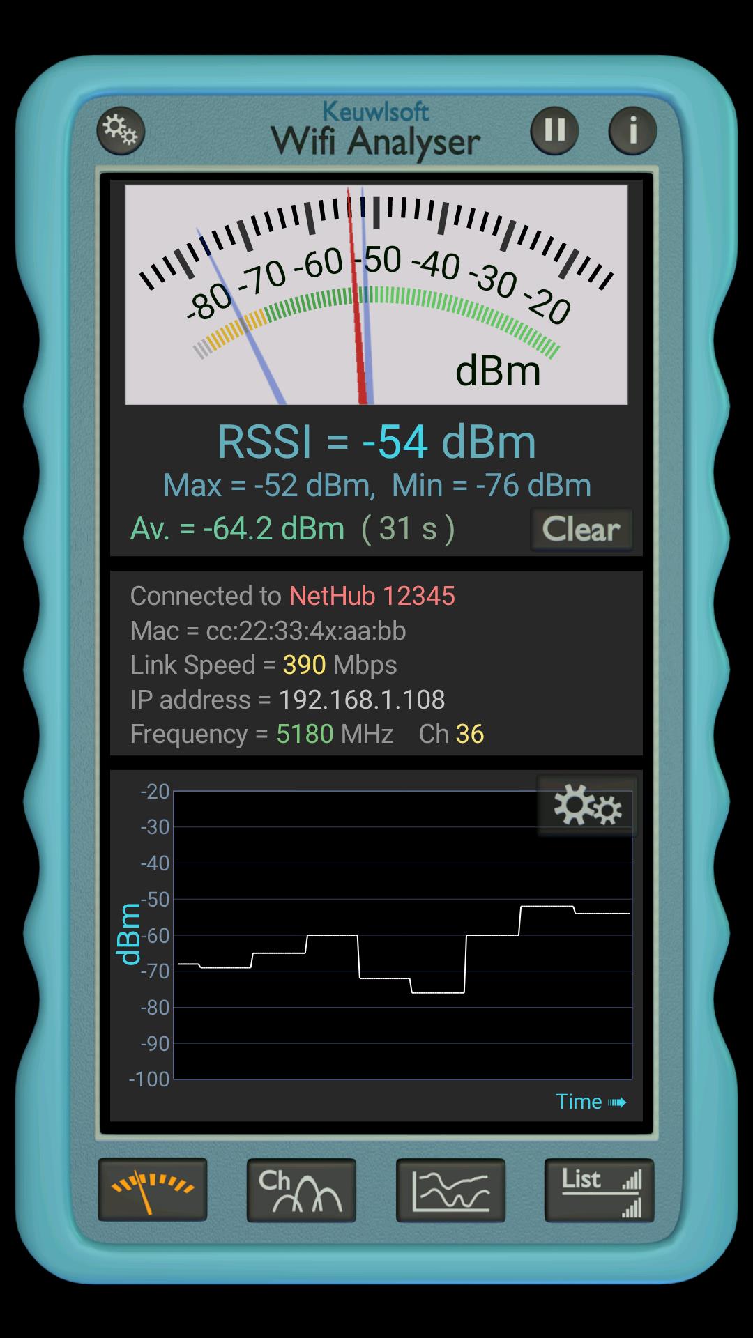 Wifi Analyser Screenshot1