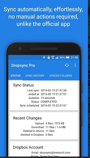 Dropsync: Autosync for Dropbox Screenshot3