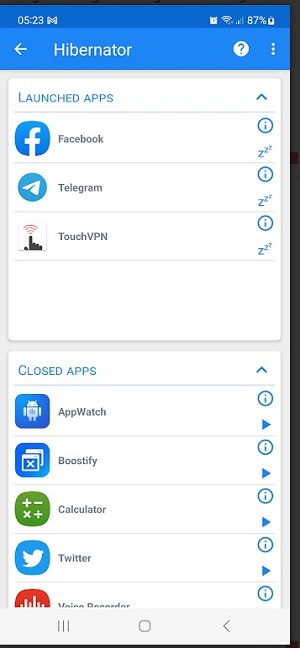 Hibernator : Force Stop Apps Screenshot2