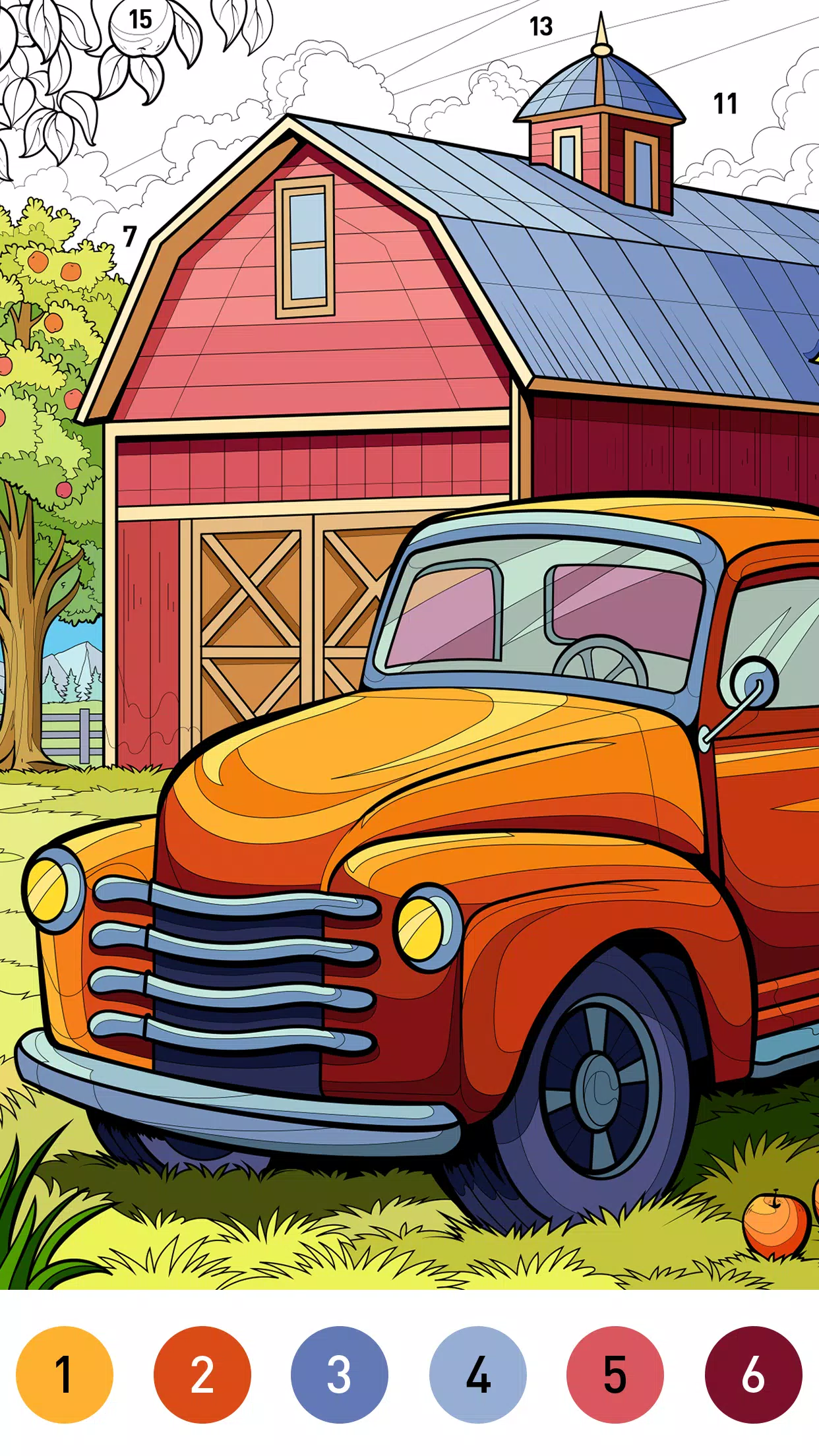 Farm Color by number game Screenshot1