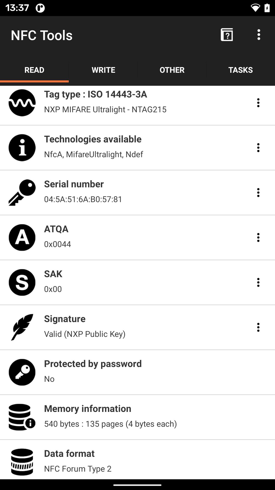 NFC Tools Screenshot1