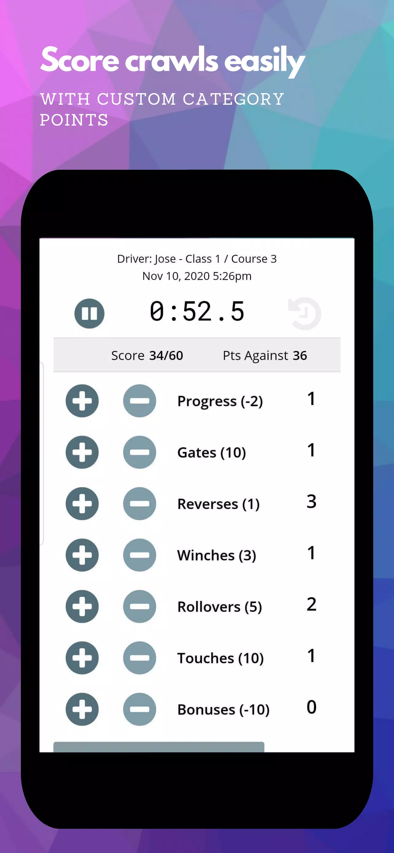 RC Crawl Scorekeeper Screenshot1