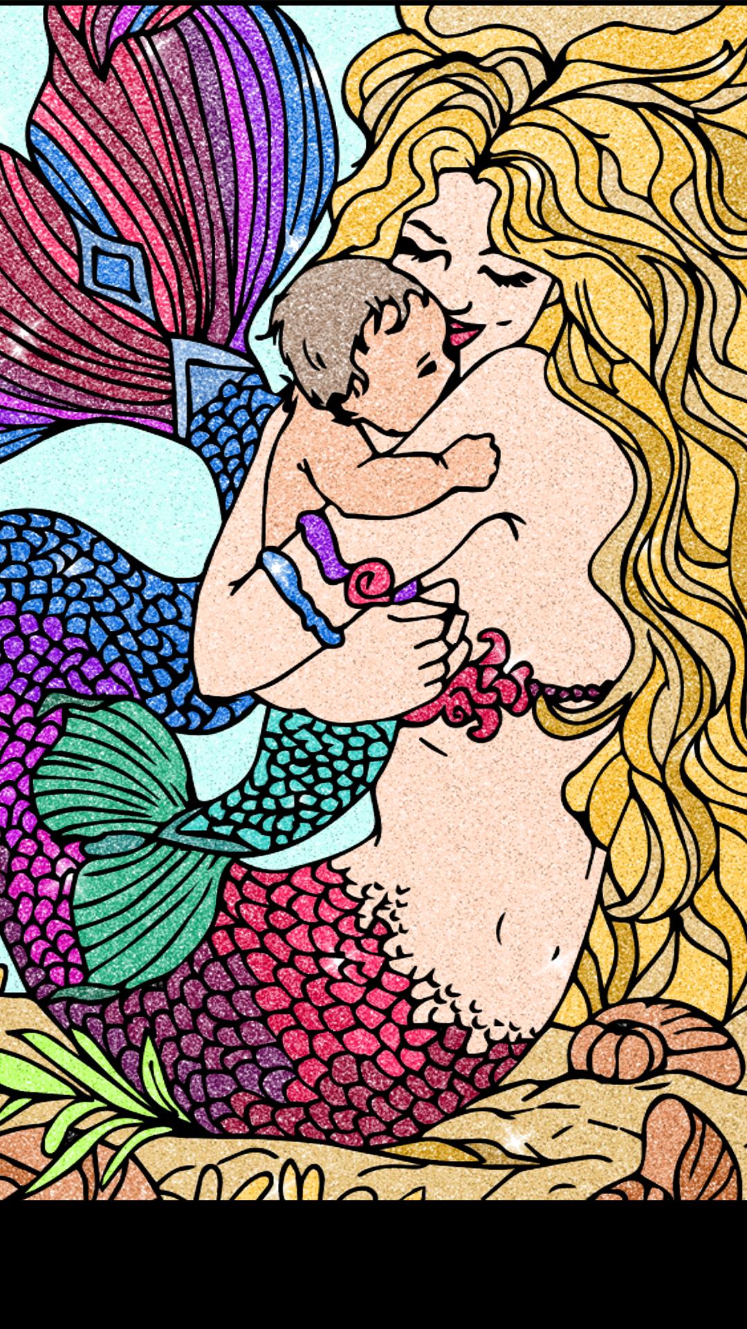 Mermaid Color by Number Book Screenshot4