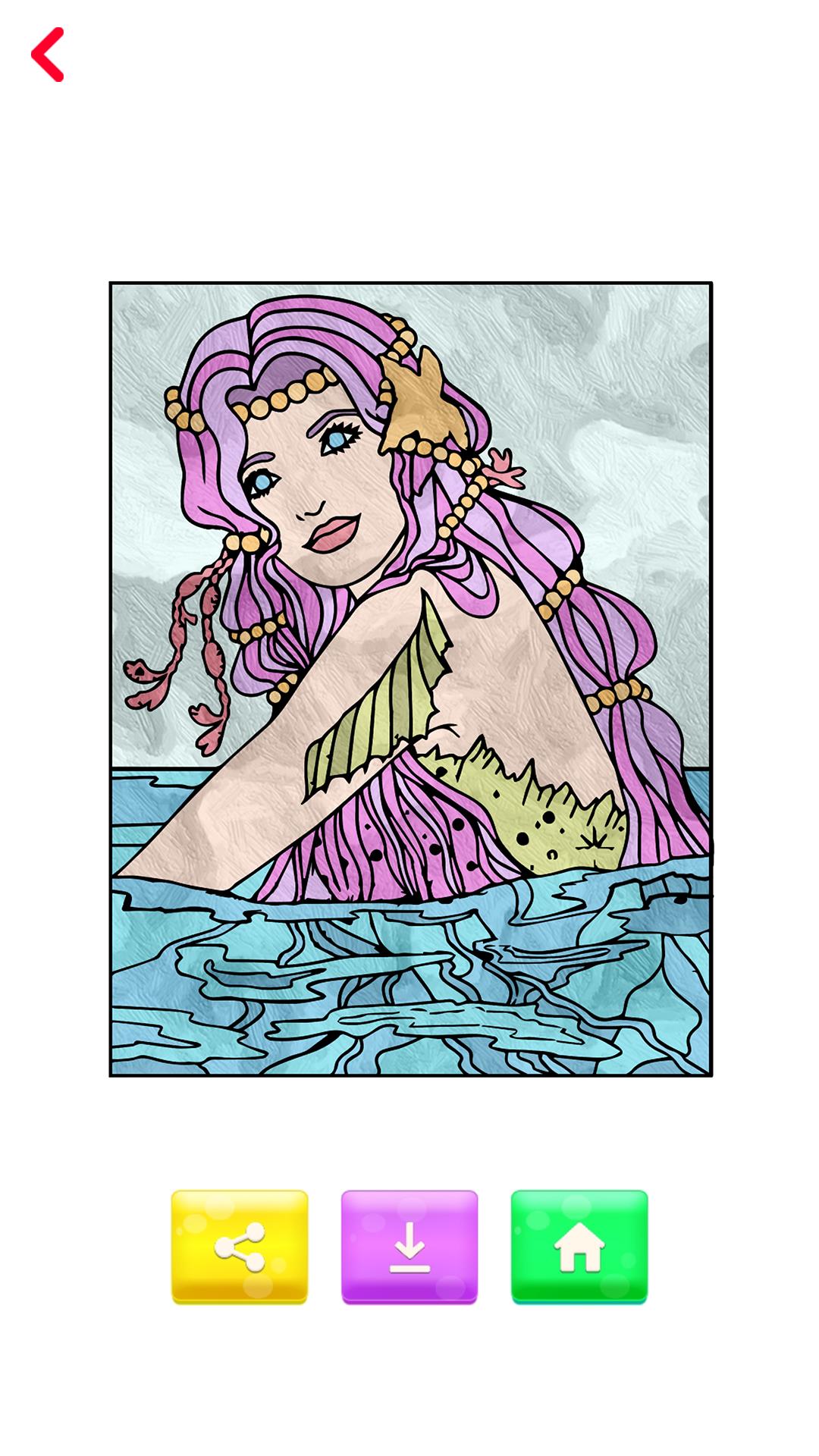 Mermaid Color by Number Book Screenshot5