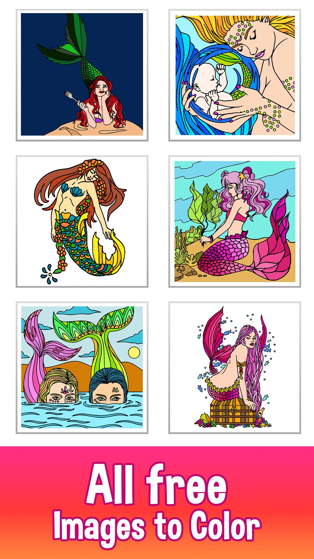 Mermaid Color by Number Book Screenshot1