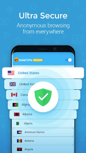 Hola VPN & Websites Unblocker Screenshot1