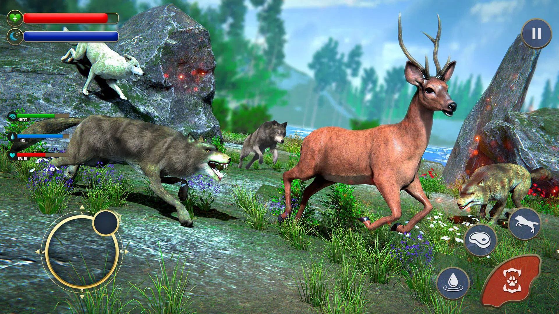 Wolf Sim: Offline Animal Games Screenshot1