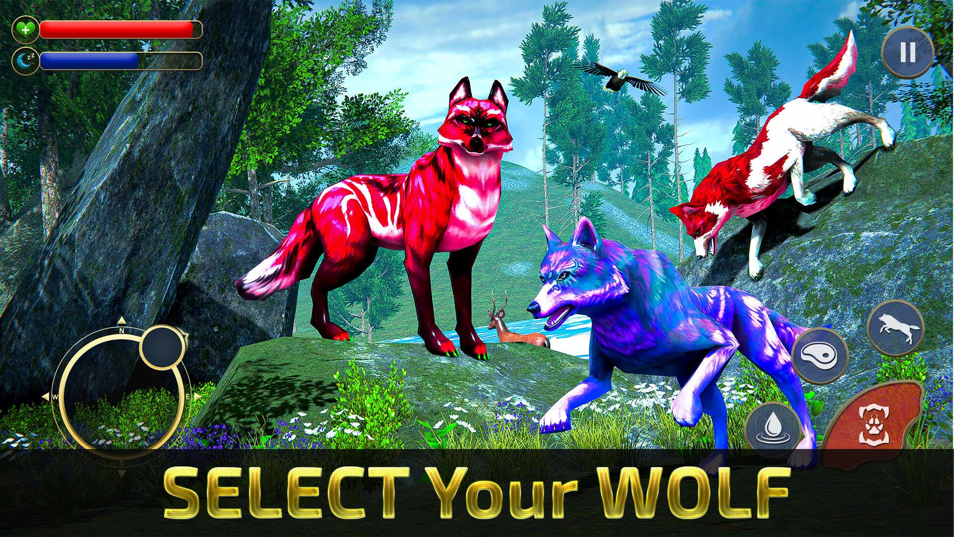 Wolf Sim: Offline Animal Games Screenshot4