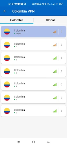 Colombia VPN Screenshot1