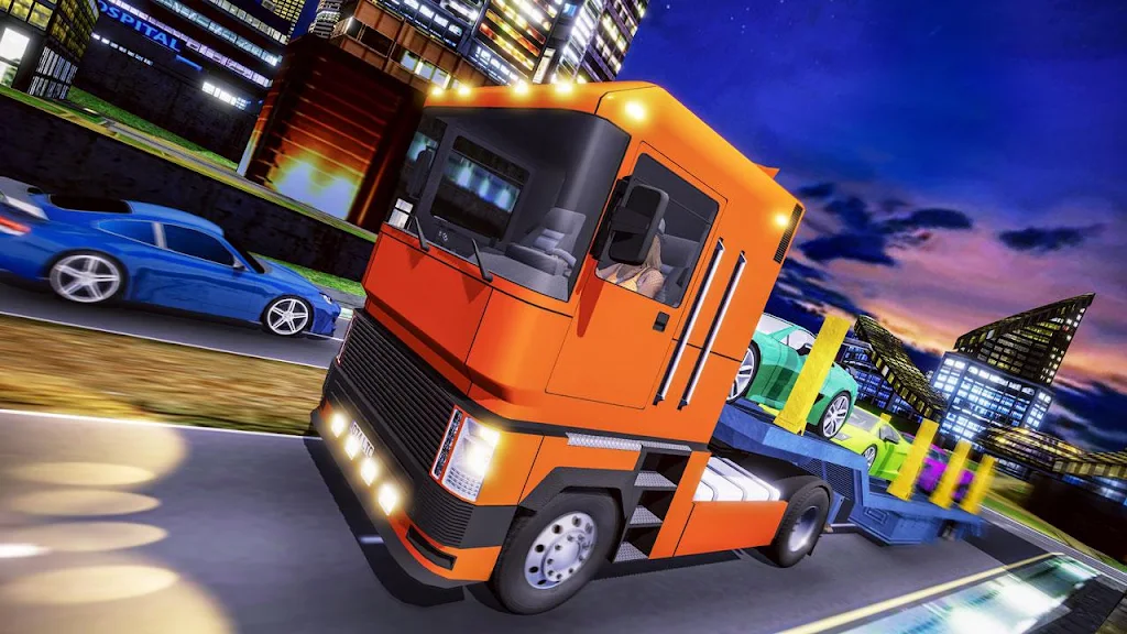 Xe Transporter Trailer Driving Simulator Xe tải Screenshot3