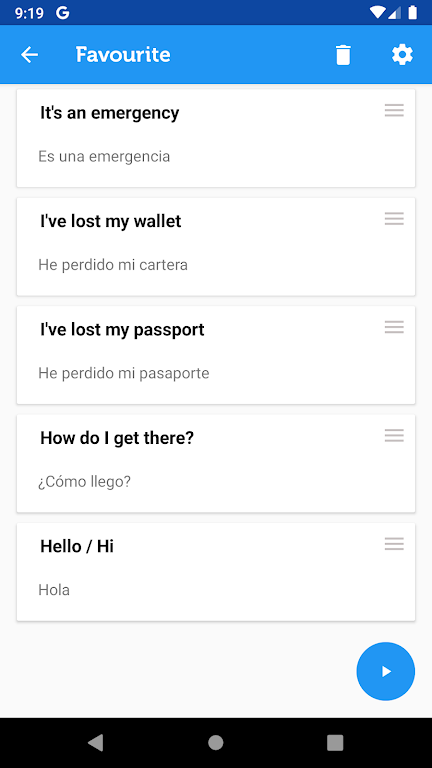 Learn Spanish Phrasebook Screenshot1