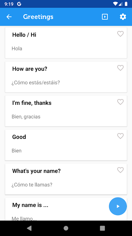 Learn Spanish Phrasebook Screenshot2