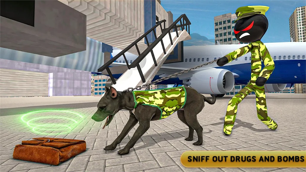 Stickman Army Chó Chase Crime Simulator Screenshot2