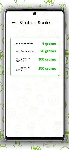 Digital Kitchen Scale Chart Screenshot11