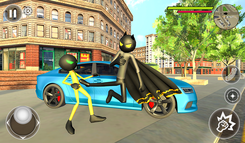 Bat Rope Hero Stickman Crime Screenshot2