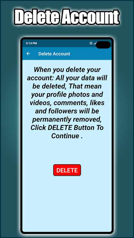 Delete Account Screenshot1
