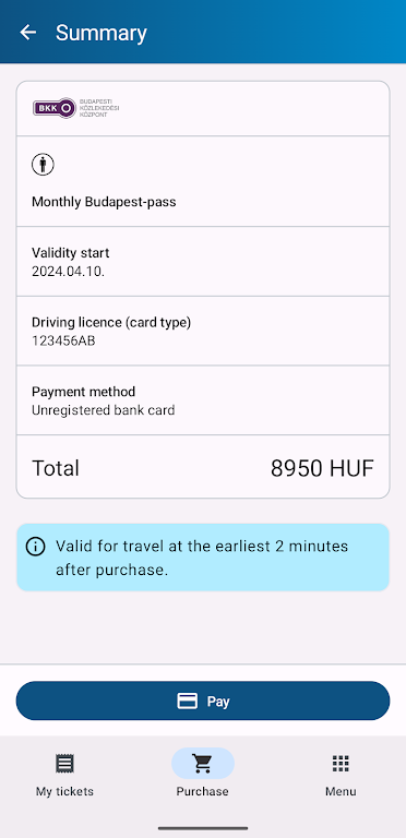 Közlekedési Mobiljegy Screenshot4