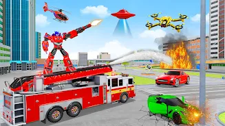 Fire Truck Robot Car Game Screenshot16