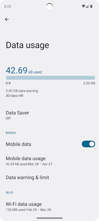 Set Mobile Data Screenshot1