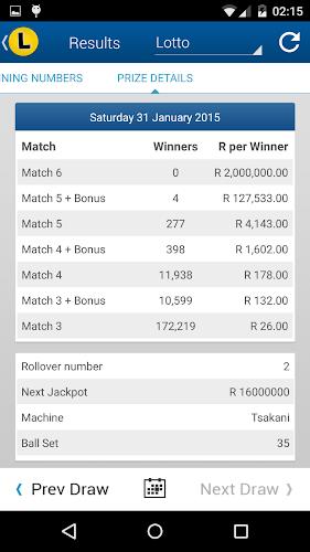 SA Lotto & Powerball Results Screenshot6