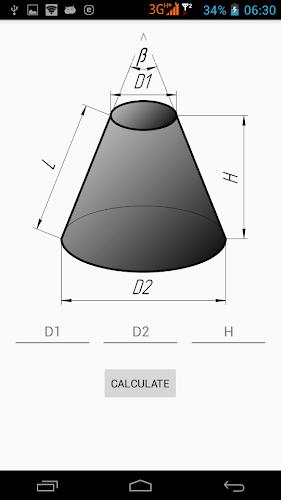 Flat pattern cone calculator Screenshot2