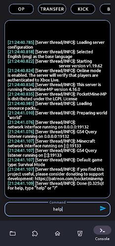 PocketServer for PocketMine-MP Screenshot1