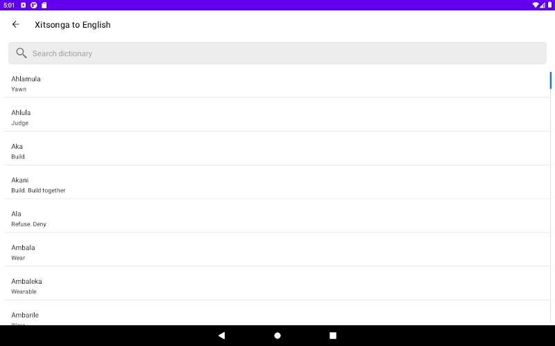 Xitsonga Dictionary Screenshot22