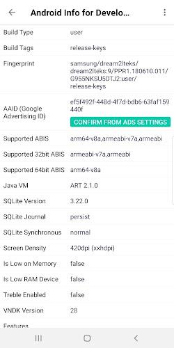 Thông tin phát triển Android Screenshot3