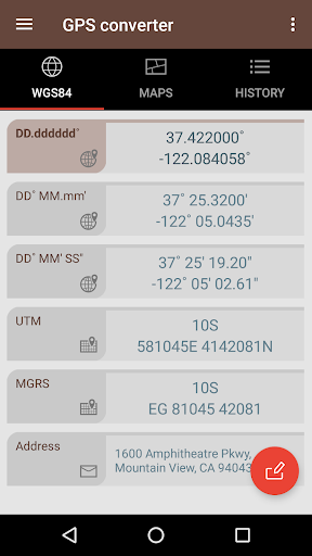 GPS coordinate converter Screenshot1