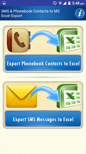 Save Phonebook & SMS to Excel Screenshot1