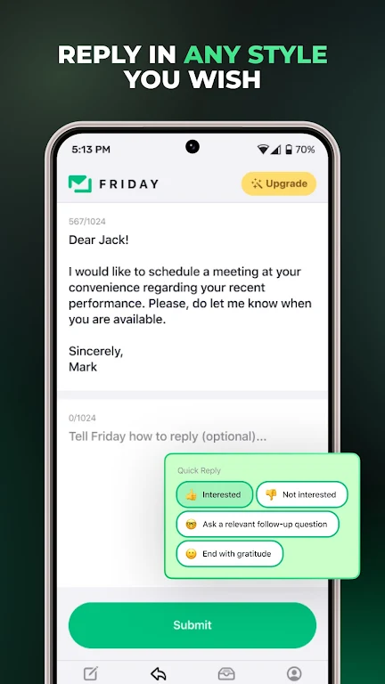 Friday: AI E-mail Assistant Screenshot3