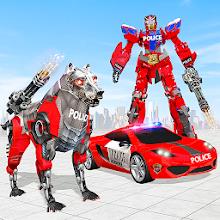 US Police Dog Robot Car Game APK