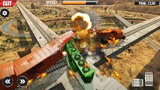 Train Vs Giant Pit Crash Games Screenshot1